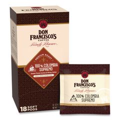 Don Francisco's Coffee Columbia Supremo Coffee Soft Pods, 18/Box