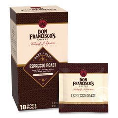 Don Francisco's Coffee Espresso Roast Soft Pods, 18/Box