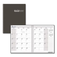 House of Doolittle™ Recycled Academic Monthly Appointment Planner, 11 x 8.5, Charcoal Gray Cover, 14-Month: July 2025 to Aug 2026