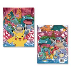 Licensed Two-Pocket Folder, Pokeman, Side: 3-Hole Punched, Accommodates (50) 11 x 8.5 Sheets, Multicolor IDI716137POKSA