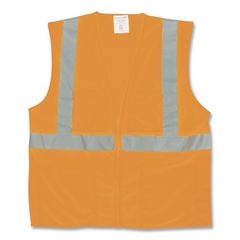 PIP ANSI Class 2 Hook and Loop Safety Vest, Medium, Hi-Viz Orange