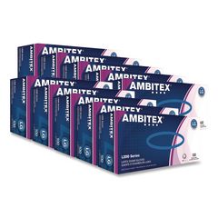 AMBITEX® L200 Series Powder-Free Latex Gloves, Large, 5 mil Thick, 9" Long, Cream, 100/Box, 10 Boxes/Carton