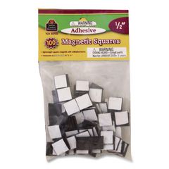 Adhesive Magnetic Squares, 0.5" x 0.5", Black, 100/Set TCR20720