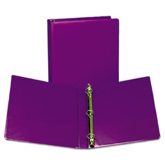 Samsill® Fashion View Binder, Round Ring, 11 x 8 1/2, 1" Capacity, Purple, 2/Pack