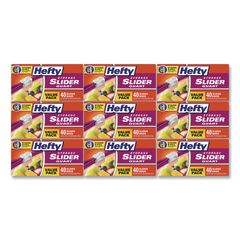 Hefty® Slider Stand and Fill Food Storage Bags, Quart, 8" x 7", Clear, 40 Bags/Box, 9 Boxes/Carton ;