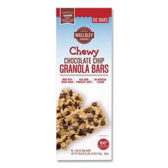 Wellsley Farms™ Chewy Chocolate Chip Granola Bars, 0.88 oz Bar, 60 Bars/Box ; Ships in 1-3 business days