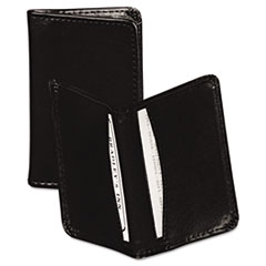 Samsill® Regal Leather Business Card Wallet, 25 Card Cap, 2 x 3 1/2 Cards, Black
