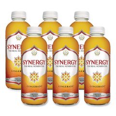 GT's Living Foods Organic Raw Kombucha Gingerade, 16.2 oz Bottle, 6/Carton ; Ships in 1-3 business days