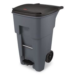 Rubbermaid® Commercial Brute Step-On Rollouts, 65 gal, Metal/Plastic, Gray ; Non-Stock Item - Extended Delivery Time