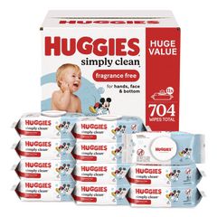 Huggies® Simply Clean Fragrance Free Baby Wipes, 64/Pack, 11 Packs/Carton ;