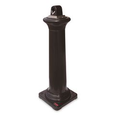 Rubbermaid® Commercial GroundsKeeper Tuscan Receptacle, 22.05 gal, 13 dia x 38.38h, Black ;