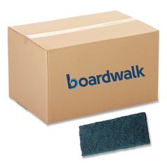 Boardwalk® Medium-Duty Scrub Pad, 4.62 x 10, Blue, 10/Carton