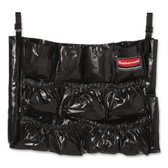 Rubbermaid® Commercial Brute Caddy Bag, 12 Compartments, Black, 6/Carton ;