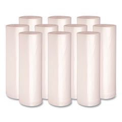 Boardwalk® High Density Industrial Can Liners Coreless Rolls, 45 gal, 16 mic, 40" x 48", Natural, Perforated, 25 Bags/Roll, 10 Rolls/CT ;