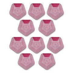 Boardwalk® Anti-Splash Urinal Screen, Apple Cinnamon Scent, Red, 0.11 oz, 10/Box ;