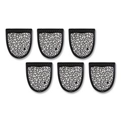 Boardwalk® Disposable Urinal Floor Mat 2.0, Shield-Shaped, Black/White Slip-Resistant Surface, 17.5" x 20", 6/Carton ; 