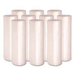 Boardwalk® High Density Industrial Can Liners Coreless Rolls, 45 gal, 13 mic, 40" x 48", Natural, Perforated, 25 Bags/Roll, 10 Rolls/CT ;