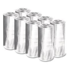 Boardwalk® Low-Density Waste Can Liners, 23 gal, 0.9 mil, 28" x 45", Clear, Perforated Roll, 25 Bags/Roll, 8 Rolls/Carton ;