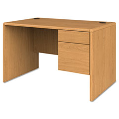 HON® 10700 Series Single Pedestal Desk with Three-Quarter Height Right Pedestal, 48" x 30" x 29.5", Harvest