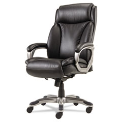 Alera® Alera Veon Series Executive High-Back Bonded Leather Chair, Supports Up to 275 lb, Black Seat/Back, Graphite Base