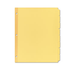 Write and Erase Plain-Tab Paper Dividers, 8-Tab, 11 x 8.5, Buff, 24 Sets