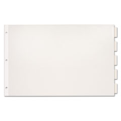 Paper Insertable Dividers, 5-Tab, 11 x 17, White, Clear Tabs, 1 Set