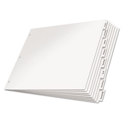 Cardinal® Paper Insertable Dividers, 8-Tab, 11 x 17, White, Clear Tabs, 1 Set
