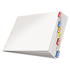 Cardinal® Paper Insertable Dividers, 8-Tab, 11 x 17, White Paper/Multicolor Tabs