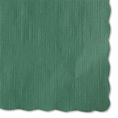 Hoffmaster® Solid Color Scalloped Edge Placemats, 9.5 x 13.5, Hunter Green, 1,000/Carton