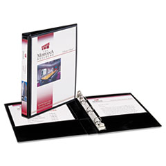 Avery® Mini Size Durable View Binder w/Round Rings, 8 1/2 x 5 1/2, 1/2" Cap, Black