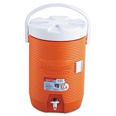 Rubbermaid® Water Cooler, 3 gal, 12.5  dia x 16.75 h, Orange/White