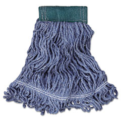 Rubbermaid® Commercial Super Stitch Blend Mop Head, Medium, Cotton/Synthetic, Blue, 6/Carton