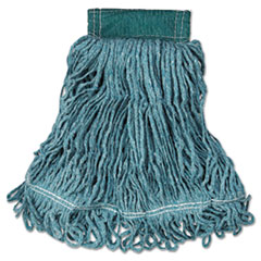 Rubbermaid® Commercial Super Stitch Blend Mop Head, Medium, Cotton/Synthetic, Green, 6/Carton