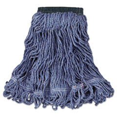 Rubbermaid® Commercial Swinger Loop Wet Mop Head, Medium, Cotton/Synthetic, Blue, 6/Carton