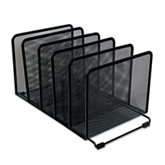 Universal® Deluxe Mesh Stacking Sorter, 5 Sections, Letter to Legal Size Files, 14.63" x 8.13" x 7.5", Black