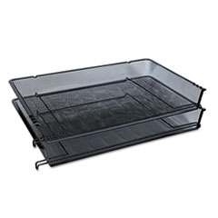Universal® Deluxe Mesh Stacking Side Load Tray, 1 Section, Legal Size Files, 17" x 10.88" x 2.5", Black