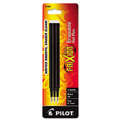Pilot® Refill for Pilot FriXion Erasable, FriXion Ball, FriXion Clicker and FriXion LX Gel Ink Pens, Fine Tip, Black Ink, 3/Pack