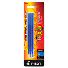 Pilot® Refill for Pilot FriXion Erasable, FriXion Ball, FriXion Clicker and FriXion LX Gel Ink Pens, Fine Tip, Blue Ink, 3/Pack