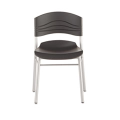 Iceberg CaféWorks Chair, Blow Molded Polyethylene, Graphite/Silver, 2/Carton