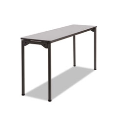 Maxx Legroom Wood Folding Table, Rectangular, 60" x 18" x 29.5", Gray/Charcoal
