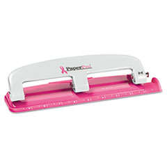 PaperPro® inCOURAGE Three-Hole Punch, 12-Sheet Capacity, Pink