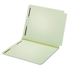 Pendaflex® Dual-Tab Pressboard Fastener Folder, 2" Expansion, 2 Fasteners, Letter Size, Light Green Exterior, 25/Box