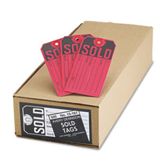 Avery® Sold Tags, Paper, 4 3/4 x 2 3/8, Red/Black, 500/Box