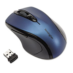 Kensington® Pro Fit Mid-Size Wireless Mouse, 2.4 GHz Frequency/30 ft Wireless Range, Right Hand Use, Sapphire Blue