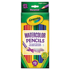Crayola® Watercolor Pencil Set, 3.3 mm, 2B (#1), Assorted Lead/Barrel Colors, Dozen
