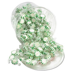 Office Snax® Starlight Mints, Spearmint Hard Candy, Individual Wrapped, 2 lb Resealable Tub