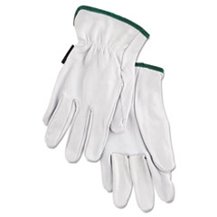 MCR™ Safety Grain Goatskin Driver Gloves, White, Medium, 12 Pairs