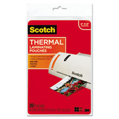 Scotch™ Laminating Pouches, 5 mil, 4.33" x 6.33", Gloss Clear, 20/Pack