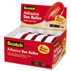 Scotch Double Sided Adhesive Roller 0 3 X 49 Ft Dries Clear 4 Pack Gergelys Maintenance King