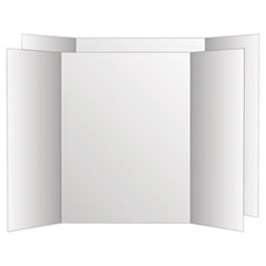 Eco Brites Two Cool Tri-Fold Poster Board, 36 x 48, White/White, 6/Carton